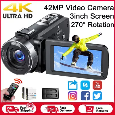 4K 42MP 18X Zoom Digital Video Camcorder Camera DV Video Camera DVR 3inch Screen • $79.89