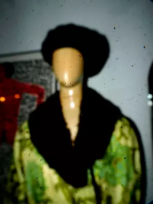 Vtg Mink Beret With Leather Edge And Matching Collar Nice Shine To Them • $24