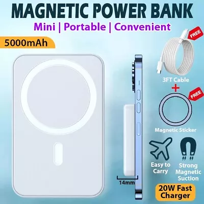 50000mAh Magnetic Power Bank MagSafe Battery Pack For IPhone 15/14/13/12 Pro Max • $13.99