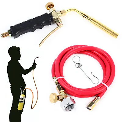 Mapp Gas Plumbing Turbo Burner Torch +Hose Propane Soldering Brazing Welding Kit • $29