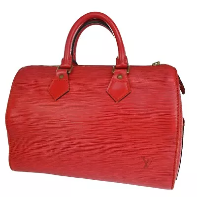 LOUIS VUITTON LV Speedy 25 Travel Hand Bag Epi Leather Red France M43017 38EA745 • $318