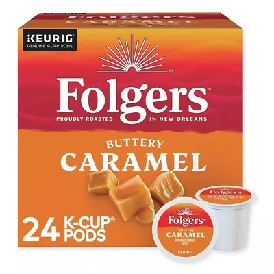 2 Pack! Folgers Buttery Caramel Flavored Coffee 24 Keurig K-Cups (48 Total) • $20