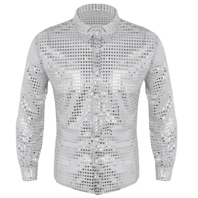 Sequins Latin Transparent Shirt Dance Costume Ballroom Dancewear Competition • £50.46