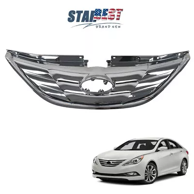 For 2011 2012 2013 Hyundai Sonata Front Bumper Upper Grille Assembly Chrome NEW • $31.54