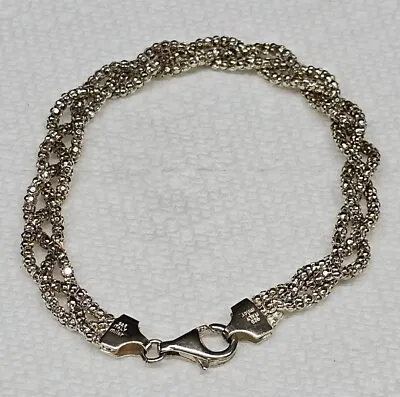 925 Milor Italy Sterling Silver Braided Triple Three Strand Bracelet 7  • $24.99