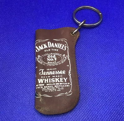 Jack Daniel LIGHTER POUCH Tennessee Whiskey Old No. 7 Leather Keychain RARE • £32.19