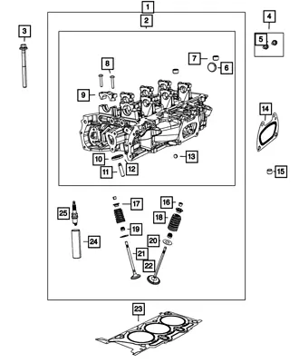 New Genuine Mopar Head&Valv Cylinder OE R3602014AA • $895.99