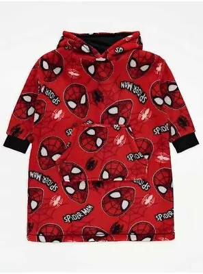 Bnwt Boys Age 8-10 Yrs Red Marvel Spider-man Fleece Snuggle Hoodie • £1.25