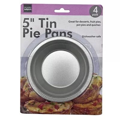 4 Pack 5'' Diameter Tin Pie Pans - Great For Desserts Pies And Quiches • $10.99