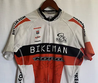 Verge Sport Mens Bikeman Cycling Jersey Full Zip Red White Black Size XL • $30.64