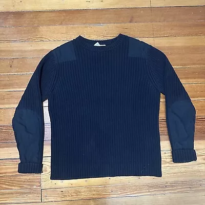 LL BEAN Black Commando 100% Cotton Sweater Mens Large • $19.95