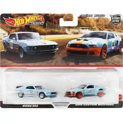 Hot Wheels Premium Car Culture 2 Pack Ford Mustang Boss 302 / 2014 Custom Mustan • $26.95