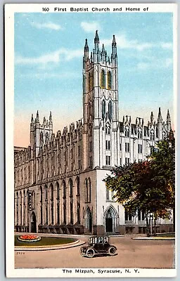 Vtg Syracuse New York NY First Baptist Church & The Mizpah 1920s View Postcard • $1.99