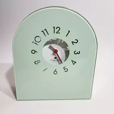 Michael Graves Modern Desk Clock / Teal And Silver / Modern Style / Model C1211 • $24.99