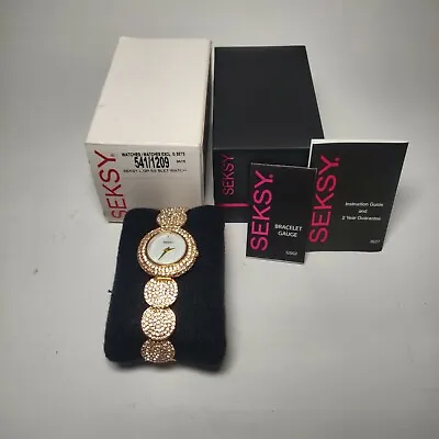Seksy Sekonda Elegance Ladies Fashion Bracelet Watch Gold Swarovski Elements • £59.99
