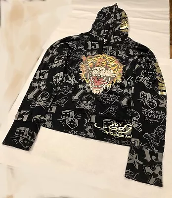 Ed Hardy Sport Christian Audigier Embroidered Full Zip Hoodie Jacket Tiger • $20