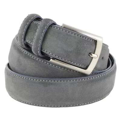 High Fashion Italian Handmade Gray Suede Leather Belt For Men • $44.99