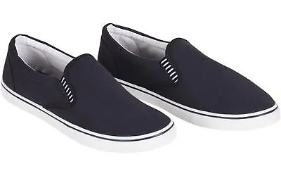 DEK Men Slip On Canvas Flat Trainer Boat Yachting Deck Plimsoll Pump Casual Shoe • £14.99