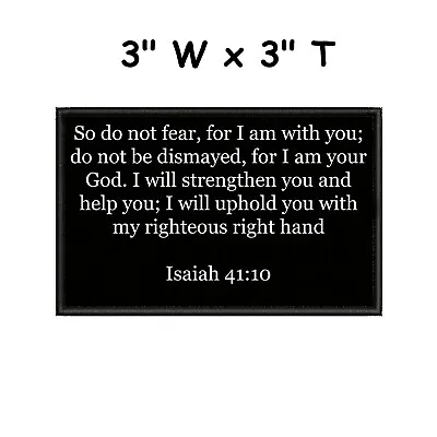 Isaiah 41:10 Patch Embroidered Iron-on Applique Faith Christian Bible Verse  • $4.98