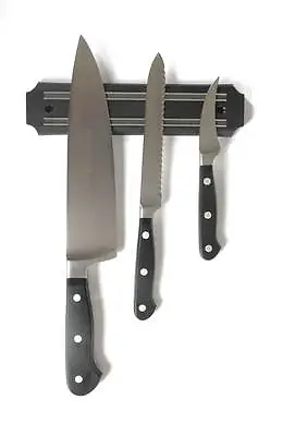 20cm Black Magnetic Knife Bar Tool Rest Holder Shelf Kitchen Magnet Two Screws • $22.95