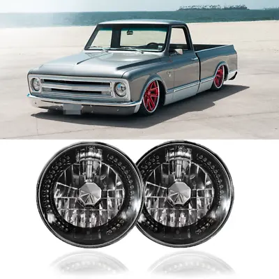 7 Inch Round LED Headlights Black Sealed Beam For Chevy C10 C20 C30 Pickup Nova • $29.60