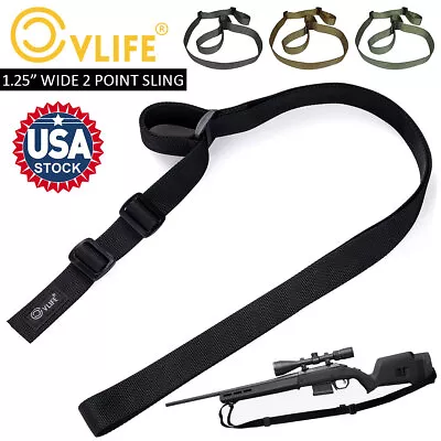 Tactical 2 Point Rifle Gun Sling Fast-Loop 1.25  Wide Tube Construction Webbing • $8.45