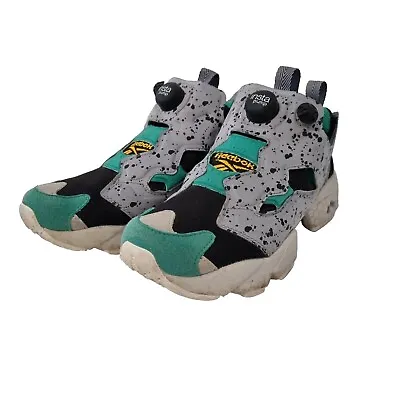 Reebok Instapump Fury Speckle Green Grey Sneakers Size 5 Mens Retro 90s • $49.90