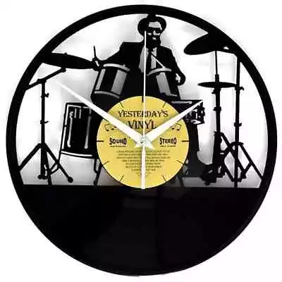 Drummer 12  Vinyl LP Clock - Music Gift - Gift For Drummer - Music Themed Clock • $31.69