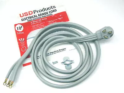 Range Oven Electric Power Cord 3 Prong Wire 50 Amp 10' Foot  Heavy Duty • $37.73