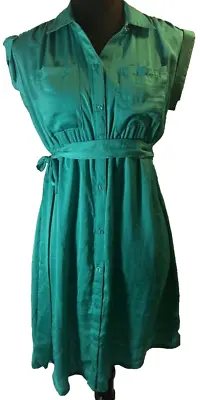 Motherhood Maternity Sleeveless Green Belted Button Dress Size Small NWOT • $23.10