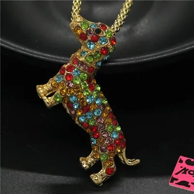 Betsey Johnson's  MULTICOLOUR DACHSHUND Pendant And A Brooch 18K Gold Plated • $14.91