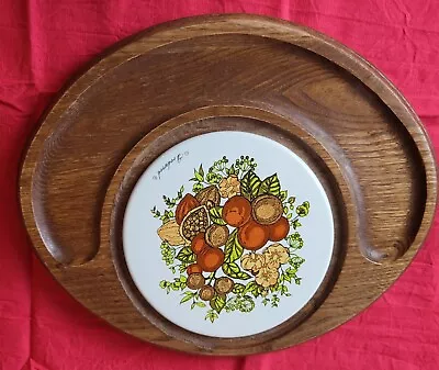 Vintage Goodwood Corningware Spice Of Life Cheese Oak Board Serving Tray Japan • $14.99