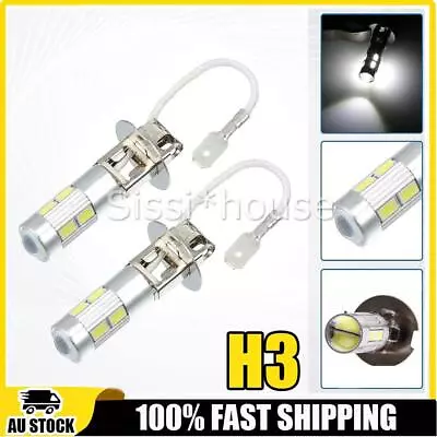 NEW 2PCS H3 LED HEADLIGHT FOG DRIVING LIGHT BULBS CAR LAMP GLOBES 6000K White AU • $8.45