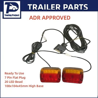 $69.99 • Buy Trailer Tail Lights Kit 7 Pin Plug 12V LED Trailer Lights 8M Cable  Indicator AU