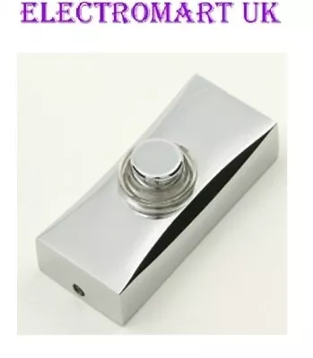 Door Bell Chime Bell Push Press Button Metal Body Polished Silver Chrome • £12.90