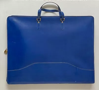 Mark Cross Vintage Pebbled French Blue Large Leather Portfolio • $145