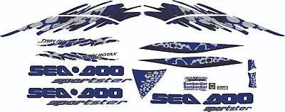 SEADOO SPORTSTER 1996 GRAPHICS /DECAL / Sticker KIT CUSTOM BLUE BLACK GREY • $160