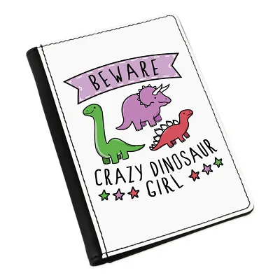 £16.50 • Buy Beware Crazy Dinosaur Girl Passport Holder Cover Case Funny T Rex Triceratops