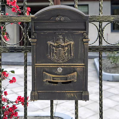 Bronze Large Letter Box Post Mail Box Wall Mounted Post Box Lockable With Keys • £21.95