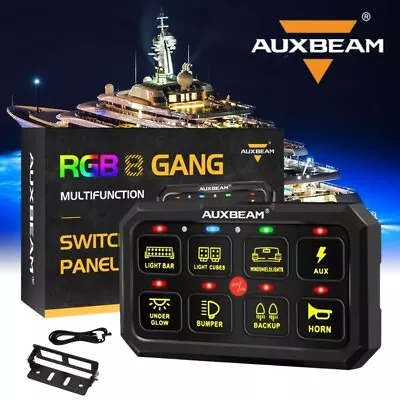 AUXBEAM RA80 XL RGB 8 Gang Switch Panel LED Light Bar Relay System Marine Boat • $158.98