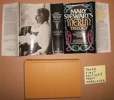 Merlin Trilogy Mary Stewart 1980 Vtg Morrow $14.95 Trade Hardcover DJ 917p VG GD • $20