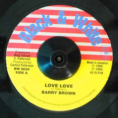 VINYL 7 INCH Barry Brown - Love Love  /  Tony Tuff - Lots Of Loving • $5.37