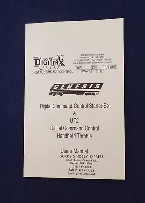 Digitrax Genesis Digital Command Control Starter Set Users Manual • $7.95