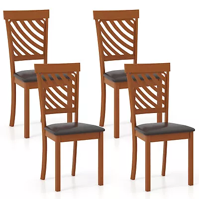 Dining Chair Set Of 4 Mid-century Armless Side Chairs With Rubber Wood Legs • $209