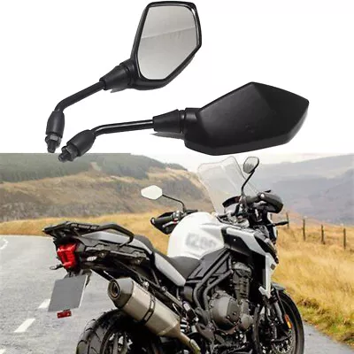 10mm Motorcycle Rearview Side Mirrors For Triumph Tiger 900 1050 1200 Explorer • $25.01