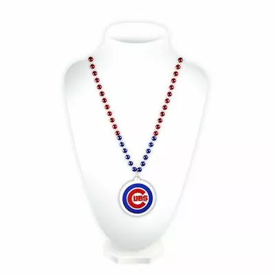 Chicago Cubs Mlb Mardi Gras Sport Beads Necklace With Medallion Jewelry • $12.95