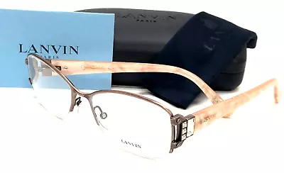 Lanvin Square Eyeglasses Vln 034s 0sfr 53 Brown Pink Authentic • $59.95