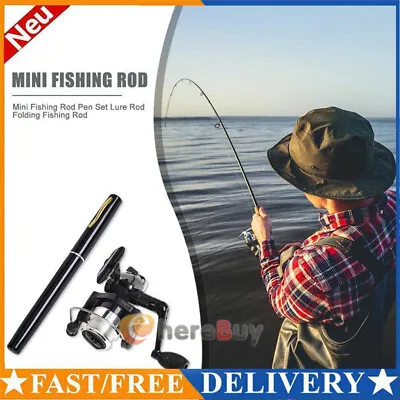 Fishing Rod Reel Combo Mini Pen Fishing Pole Kit Telescopic Fishing Rod Spinning • $18.49