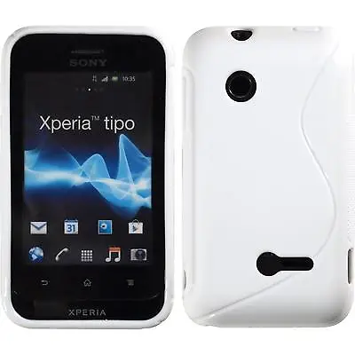 £3.73 • Buy Silicone Case For Sony Xperia Tipo S-Style White + Protective Foils