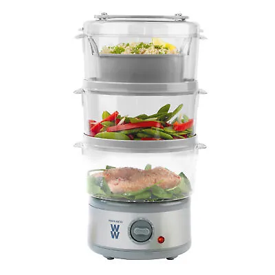 Progress By WW 3 Tier Steamer & Rice Bowl 7.5L 60 Minute Timer Family Cooking • £22.99